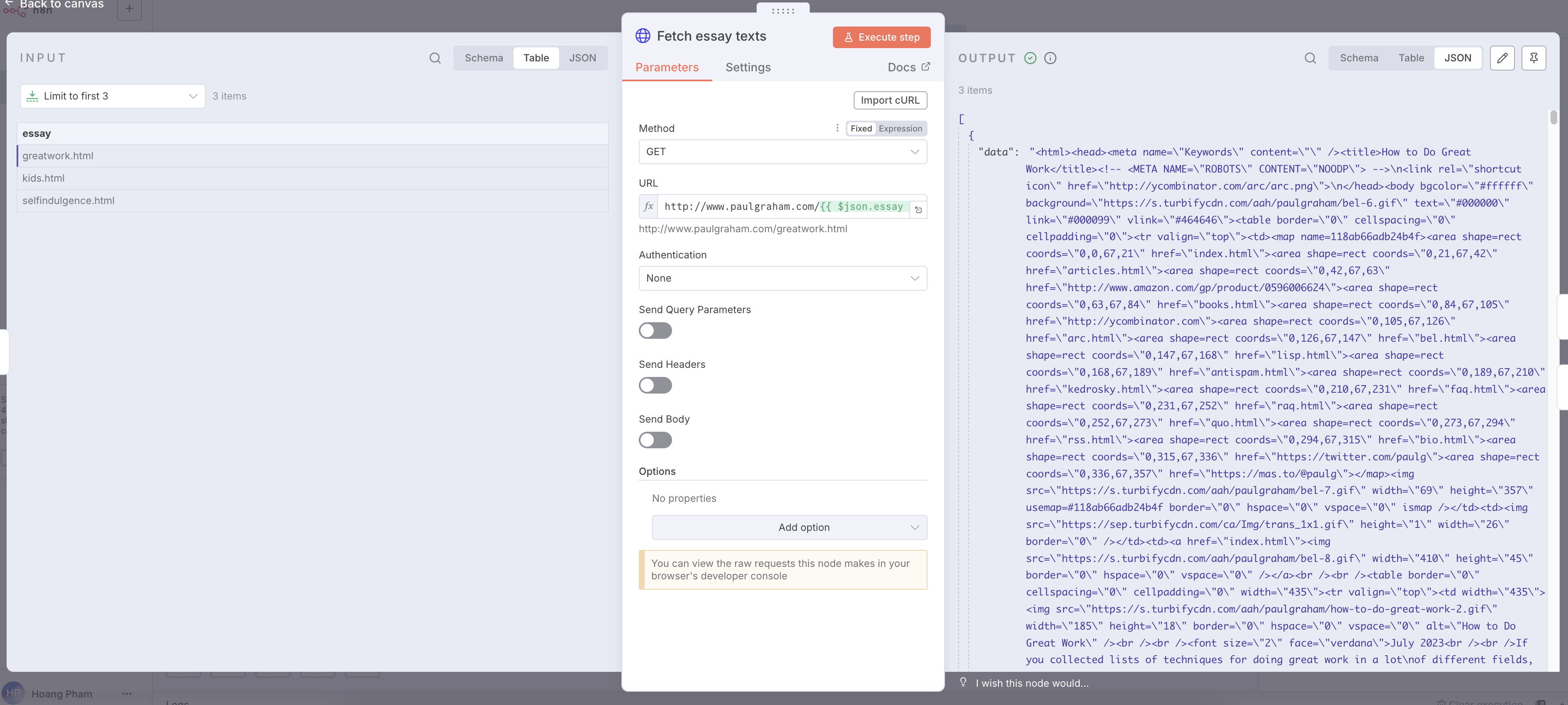 Ví dụ Node HTTP Request